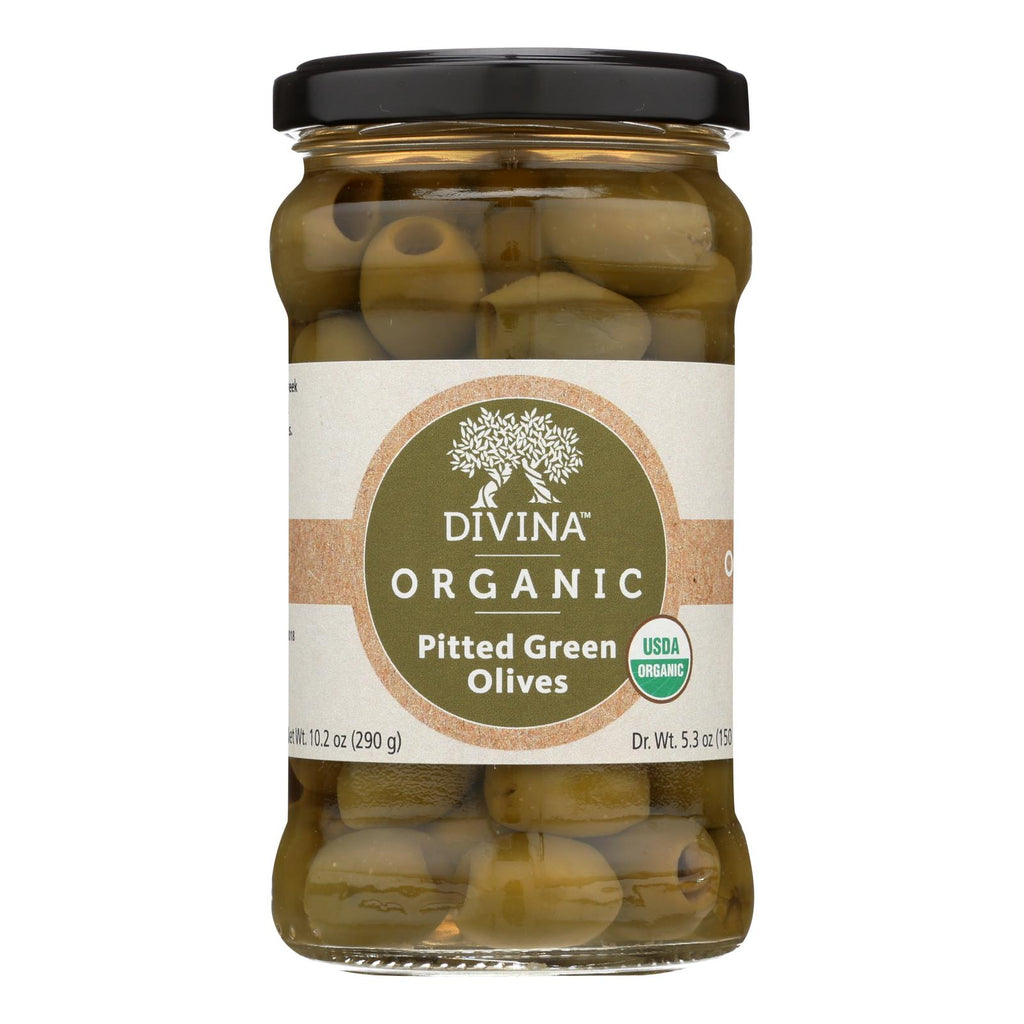 Divina - Organic Pitted Green Olives - Case Of 6 - 6 Oz. - Lakehouse Foods