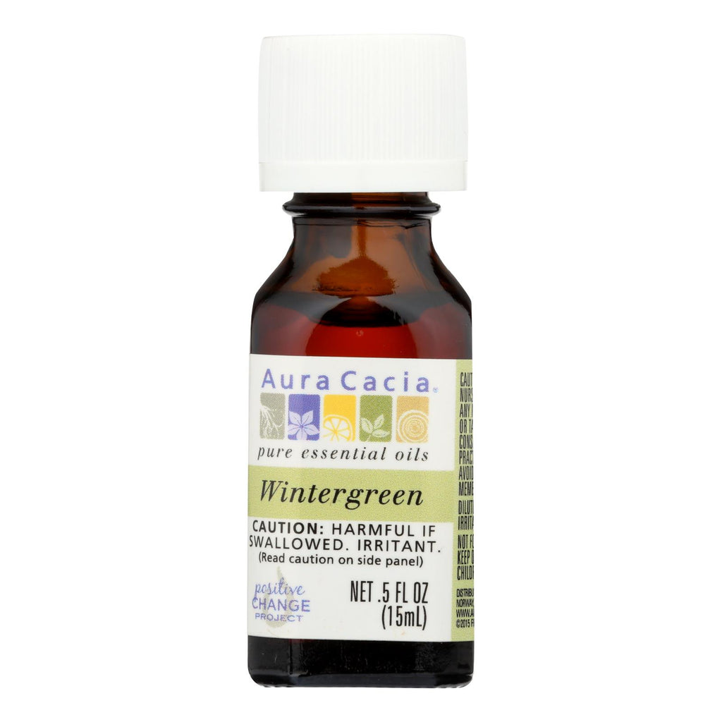 Aura Cacia - Pure Essential Oil Wintergreen - 0.5 Fl Oz - Lakehouse Foods