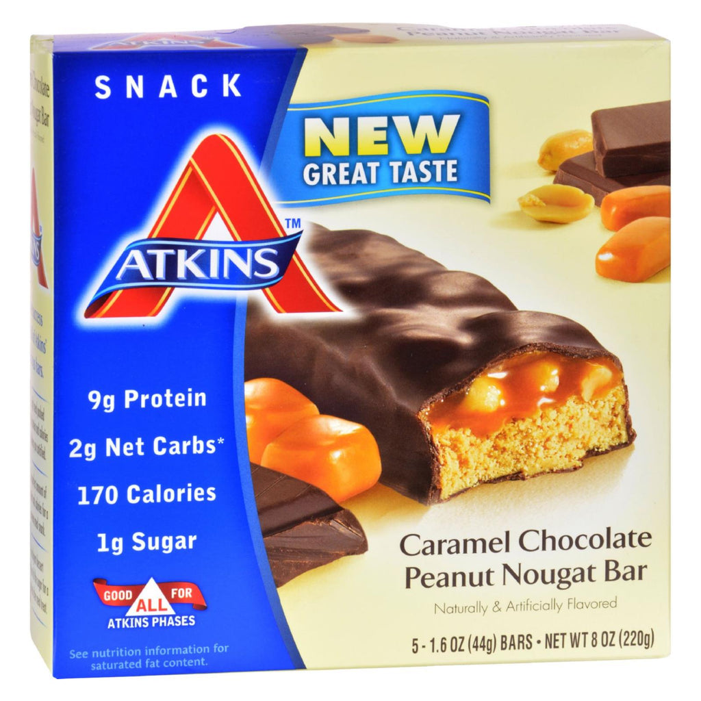 Atkins Advantage Bar Caramel Chocolate Peanut Nougat - 5 Bars - Lakehouse Foods