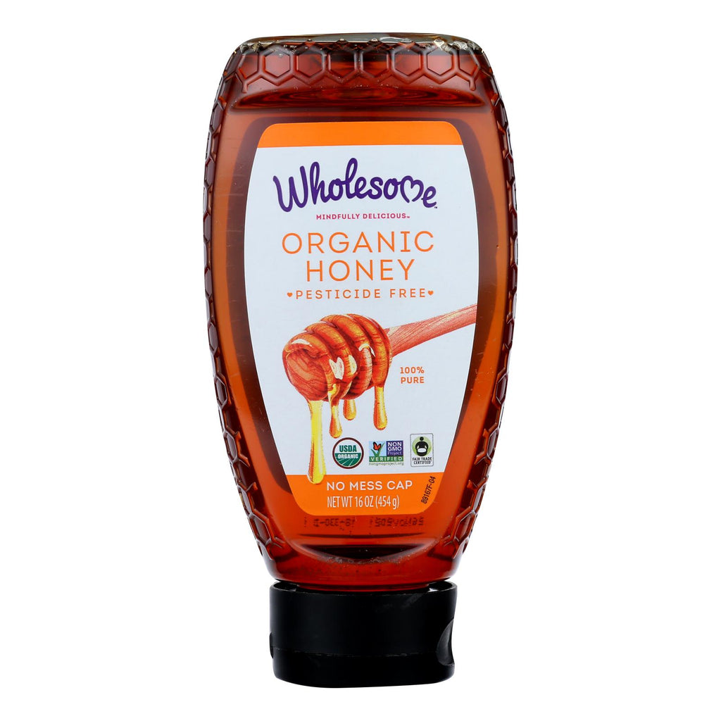 Wholesome Sweeteners Honey - Organic - Amber - Squeeze Bottle - 16 Oz - Case Of 6 - Lakehouse Foods