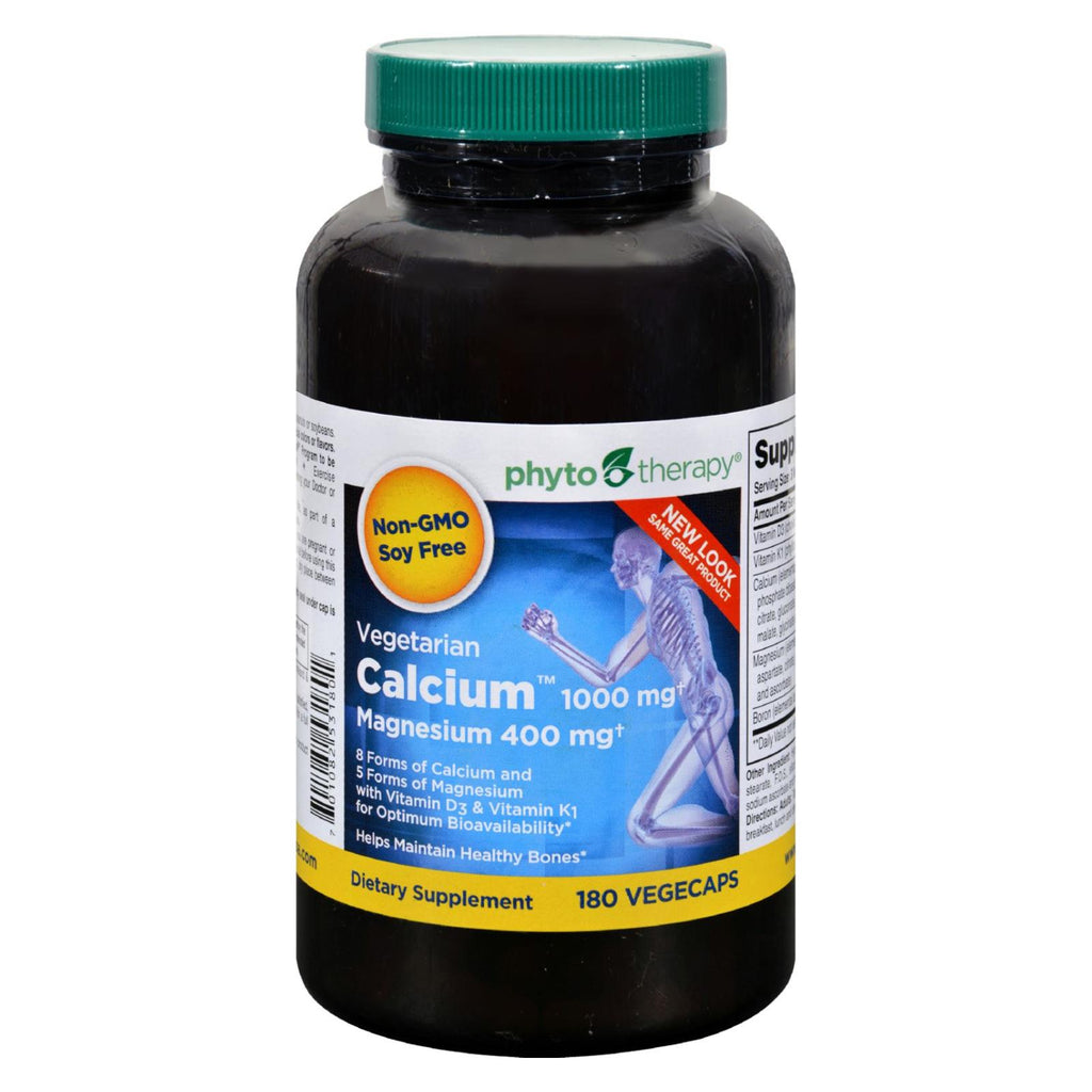 Phyto-therapy Vegetarian Calcium With Magnesium - 180 Capsules - Lakehouse Foods