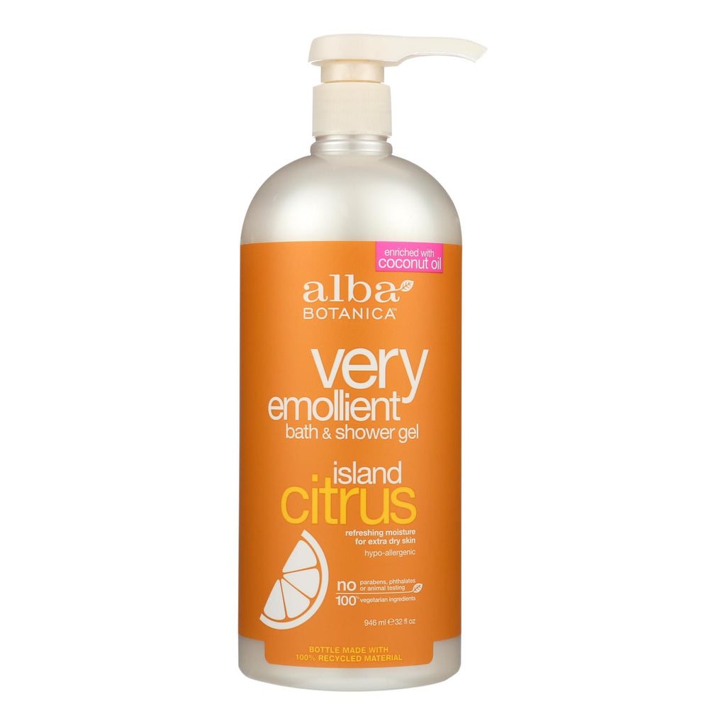 Alba Botanica - Very Emollient Bath And Shower Gel - Island Citrus - 32 Fl Oz - Lakehouse Foods