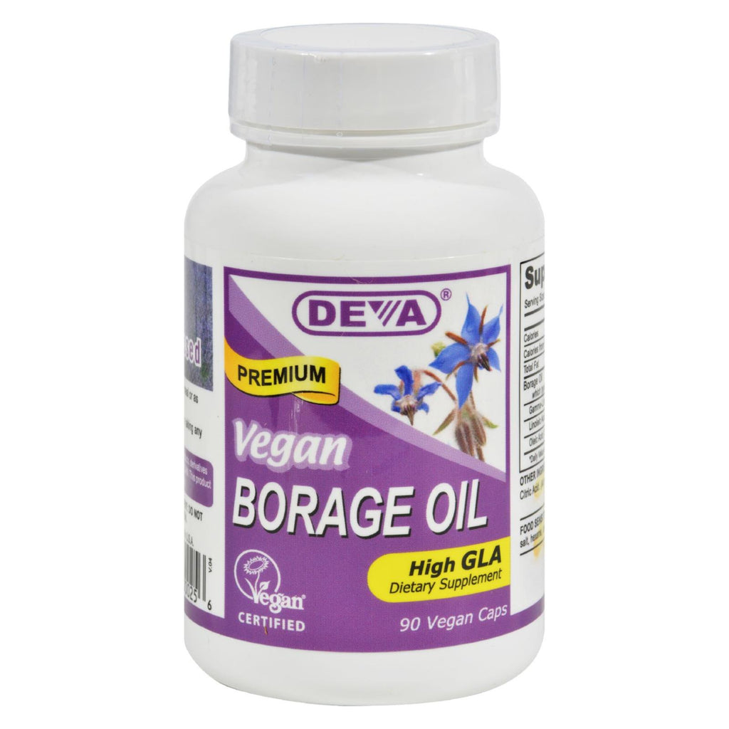 Deva Vegan Vitamins - Borage Oil - 500 Mg - 90 Vegan Capsules - Lakehouse Foods