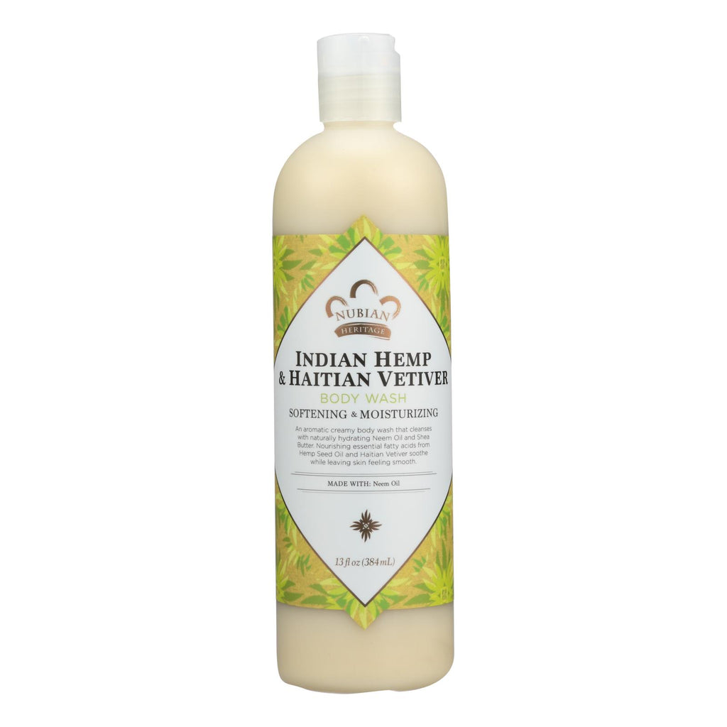 Nubian Heritage Body Wash Indian Hemp And Haitian Vetiver - 13 Fl Oz - Lakehouse Foods