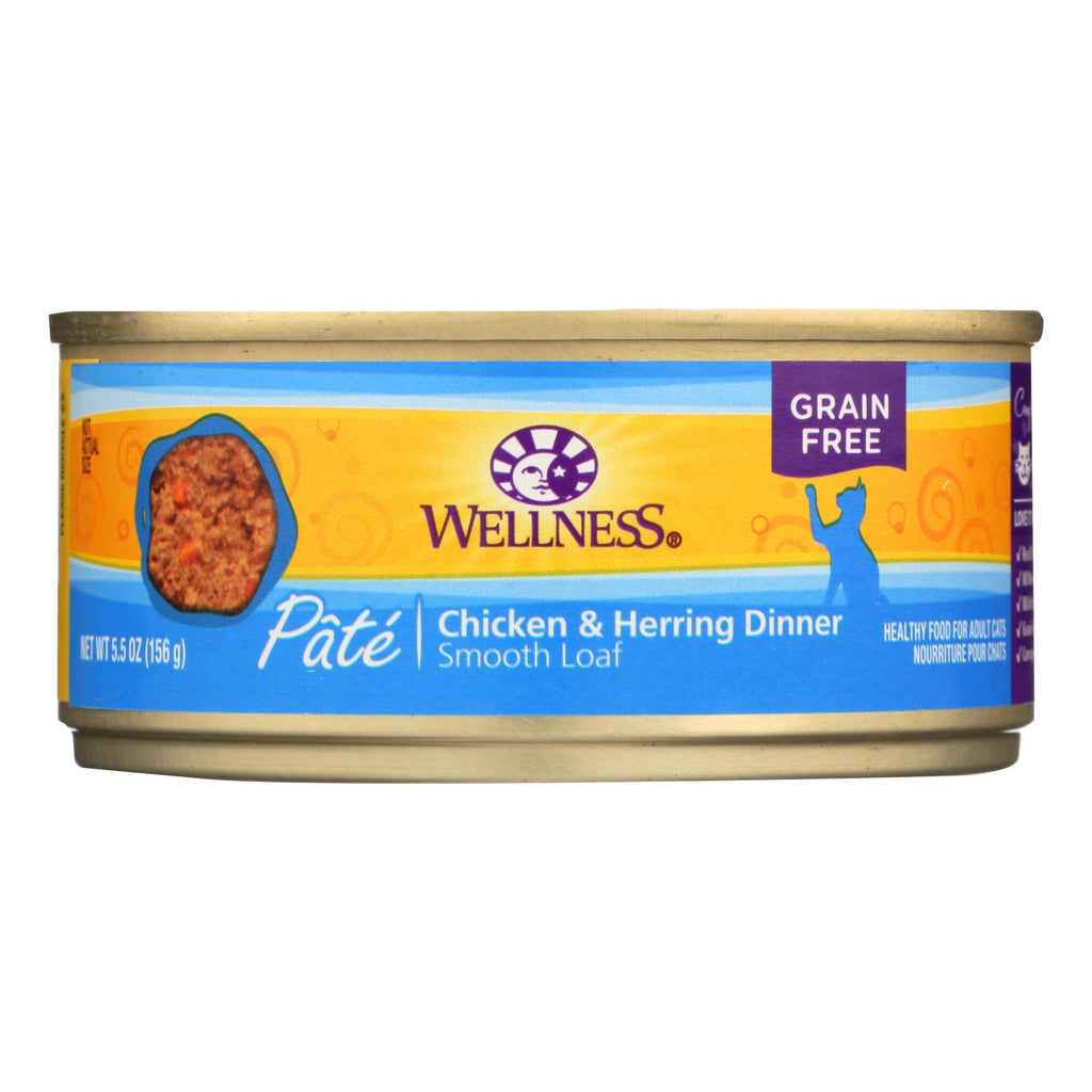 Wellness Pet Products Cat Food - Chicken And Herring - Case Of 24 - 5.5 Oz. - Lakehouse Foods