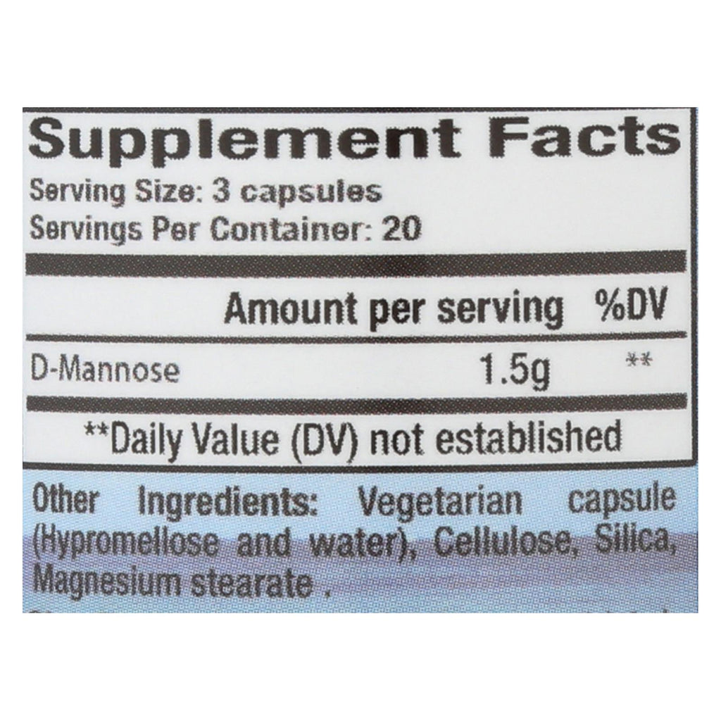 Cleartract D-mannose Formula - 500 Mg - 60 Capsules - Lakehouse Foods