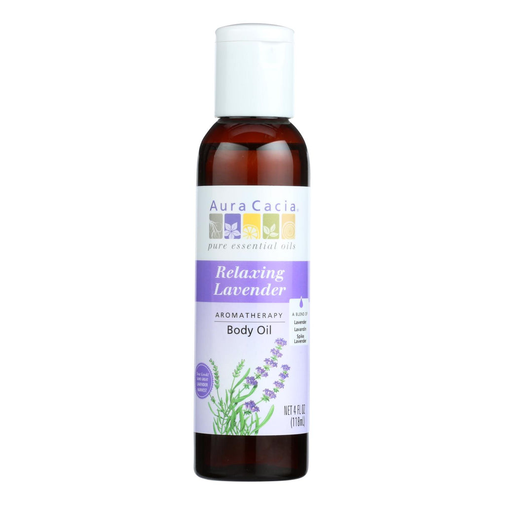 Aura Cacia - Aromatherapy Body Oil Lavender Harvest - 4 Fl Oz - Lakehouse Foods