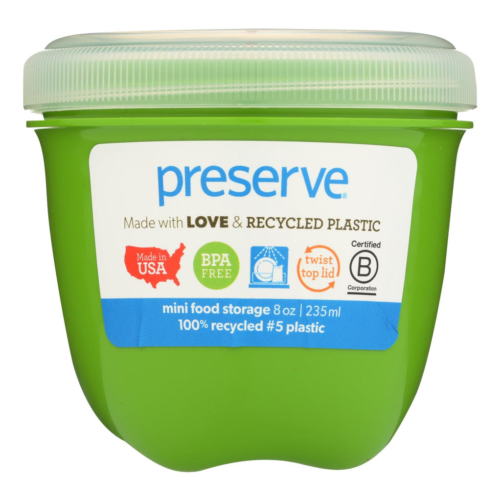 Preserve Mini Food Storage Container - Apple Green - Case Of 12 - 8 Oz - Lakehouse Foods