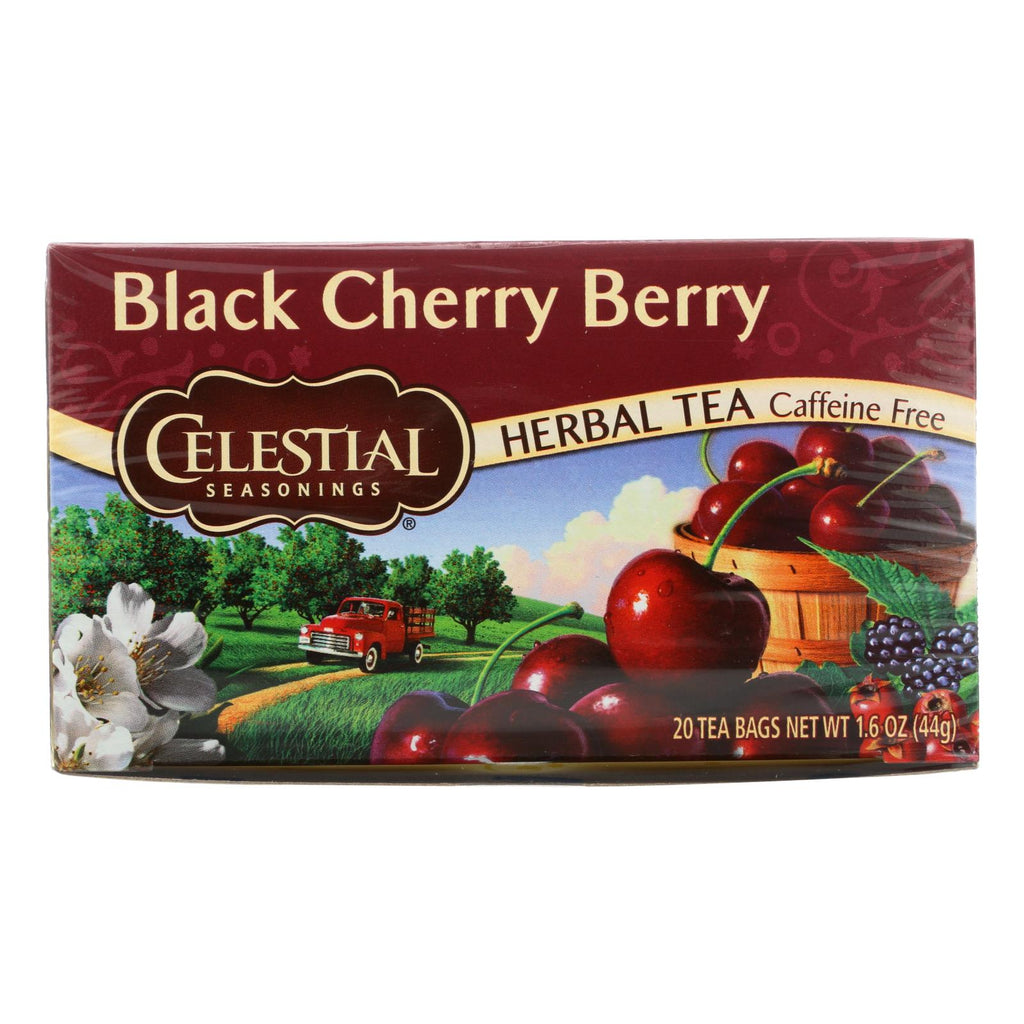 Celestial Seasonings Herbal Tea Caffeine Free Black Cherry Berry - 20 Tea Bags - Case Of 6 - Lakehouse Foods