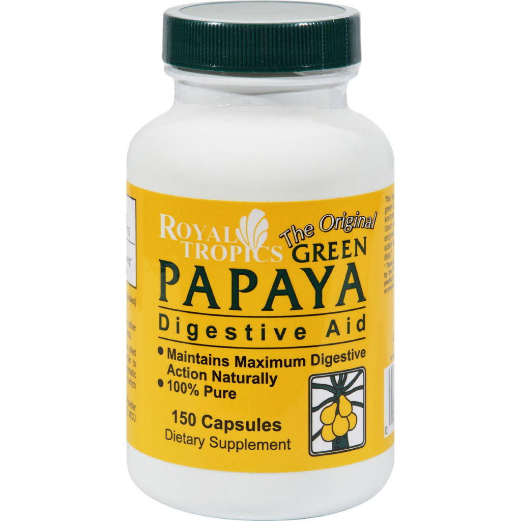 Royal Tropics The Original Green Papaya Digestive Aid - 150 Capsules - Lakehouse Foods