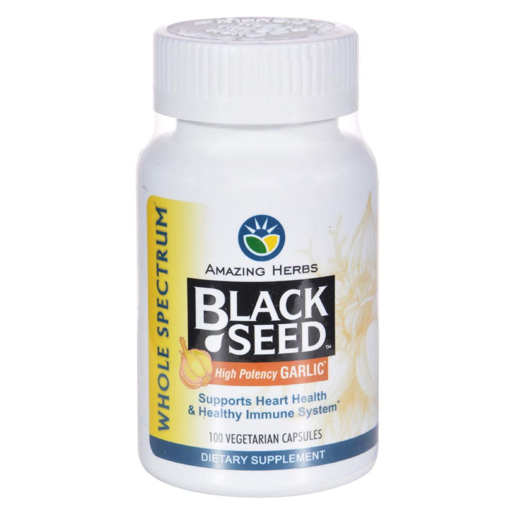 Amazing Herbs - Black Seed And Garlic - 100 Capsules - Lakehouse Foods