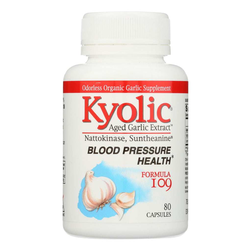 Kyolic - Aged Garlic Extract Blood Pressure Health Formula 109 - 80 Capsules - Lakehouse Foods