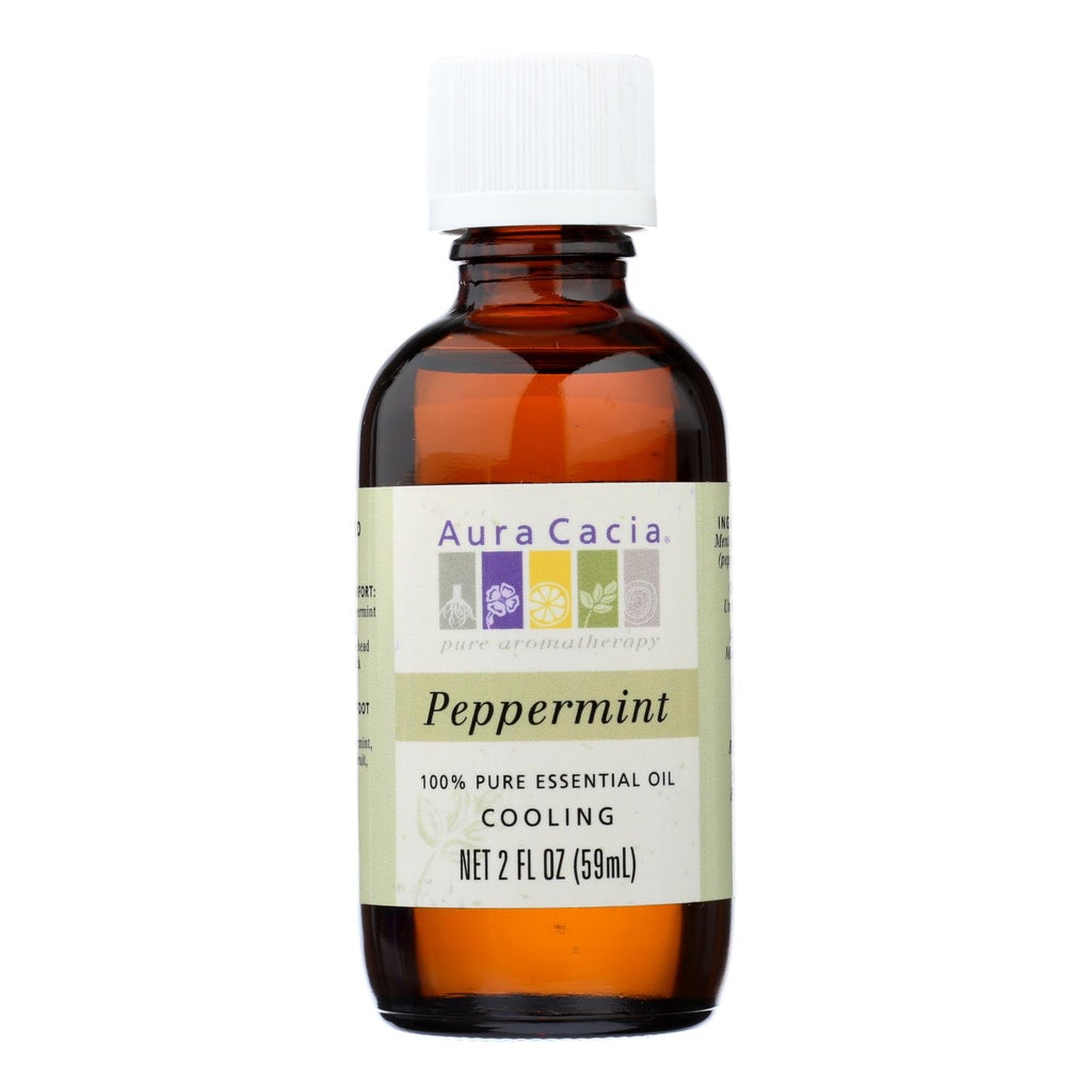 Aura Cacia - Peppermint Pure Essential Oil - 2 Fl Oz - Lakehouse Foods