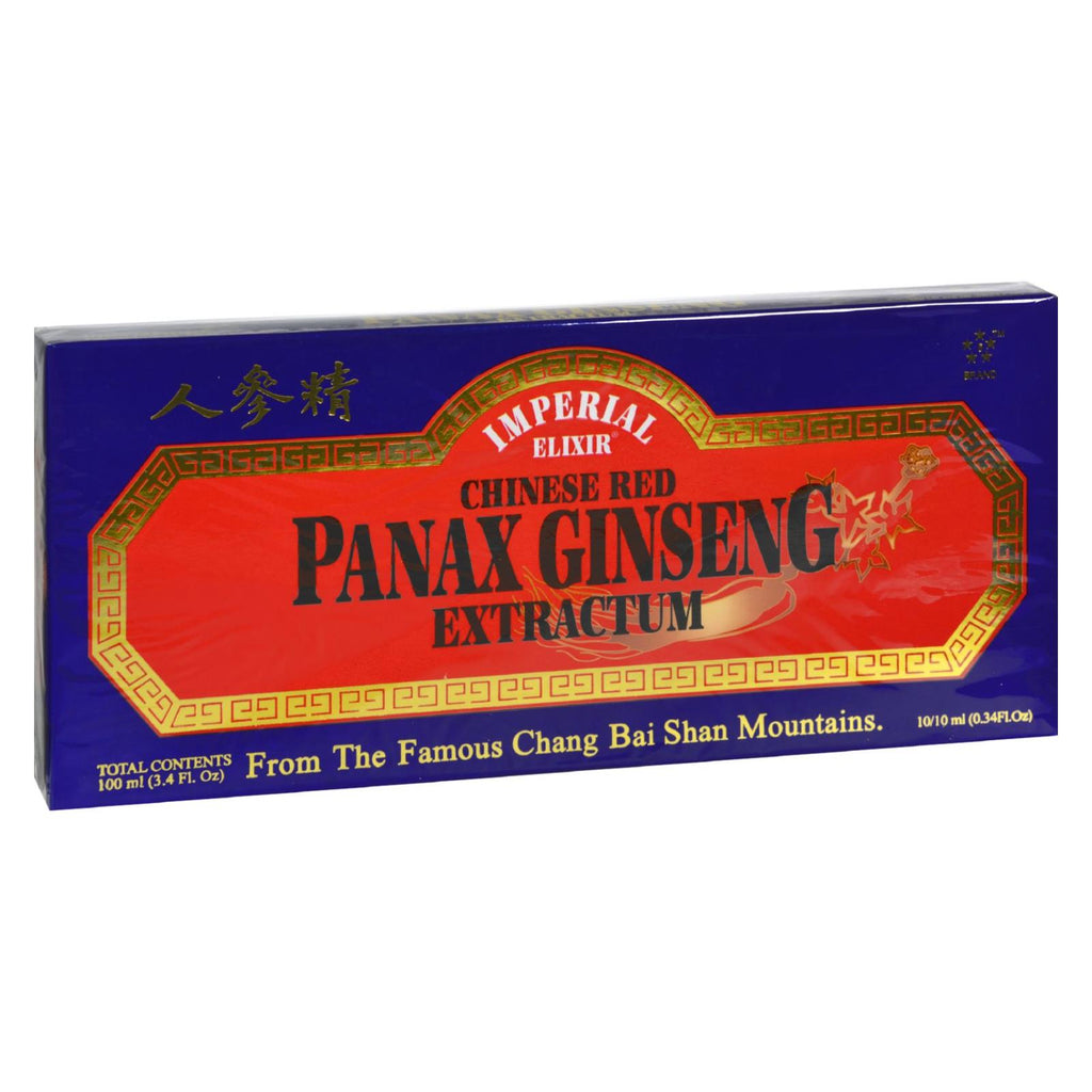Imperial Elixir Chinese Red Panax Ginseng Extractum - 10 Bottles - 10 Ml Each - Lakehouse Foods