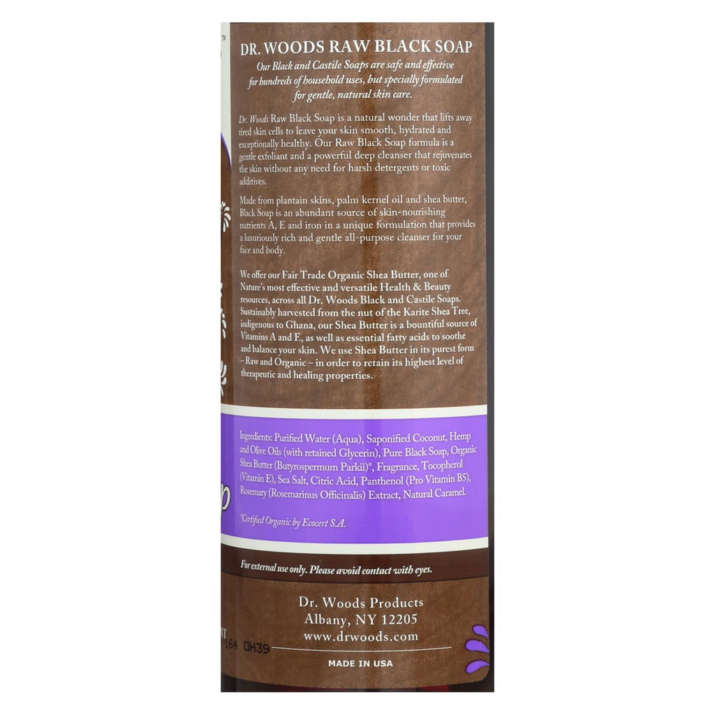 Dr. Woods Shea Vision Pure Black Soap With Organic Shea Butter - 16 Fl Oz - Lakehouse Foods
