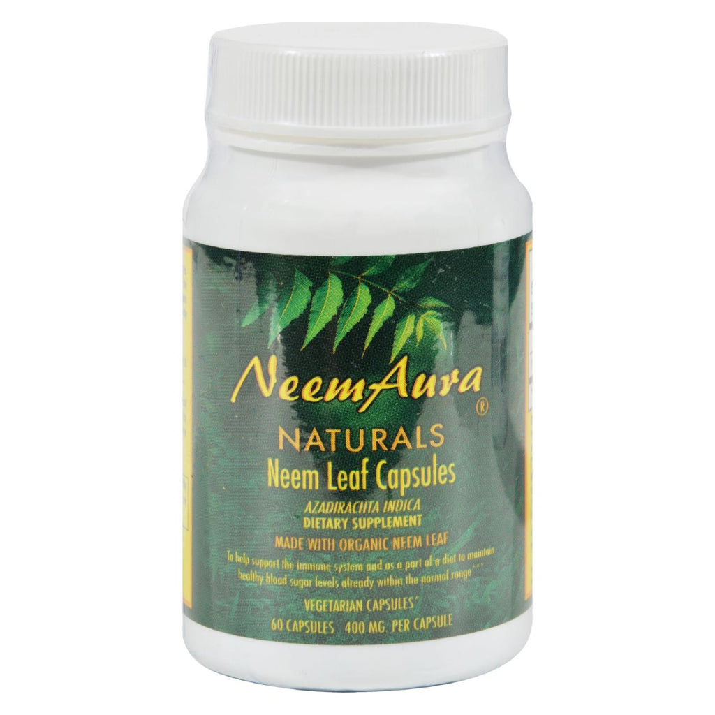 Neem Aura Organic Neem Leaf - 60 Vegetarian Capsules - Lakehouse Foods