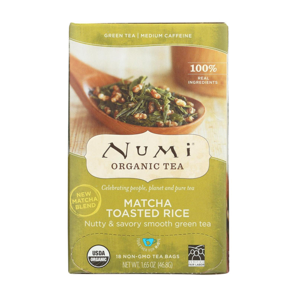 Numi Tea Toasted Rice Green Tea - Organic - Case Of 6 - 18 Bags - Lakehouse Foods