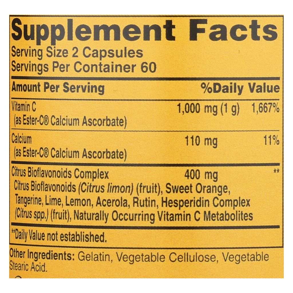 American Health - Ester-c With Citrus Bioflavonoids - 500 Mg - 120 Capsules - Lakehouse Foods