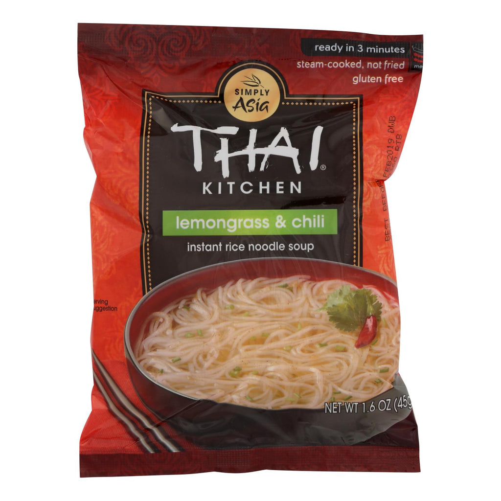 Thai Kitchen Instant Rice Noodle Soup - Lemongrass And Chili - Medium - 1.6 Oz - Case Of 6 - Lakehouse Foods