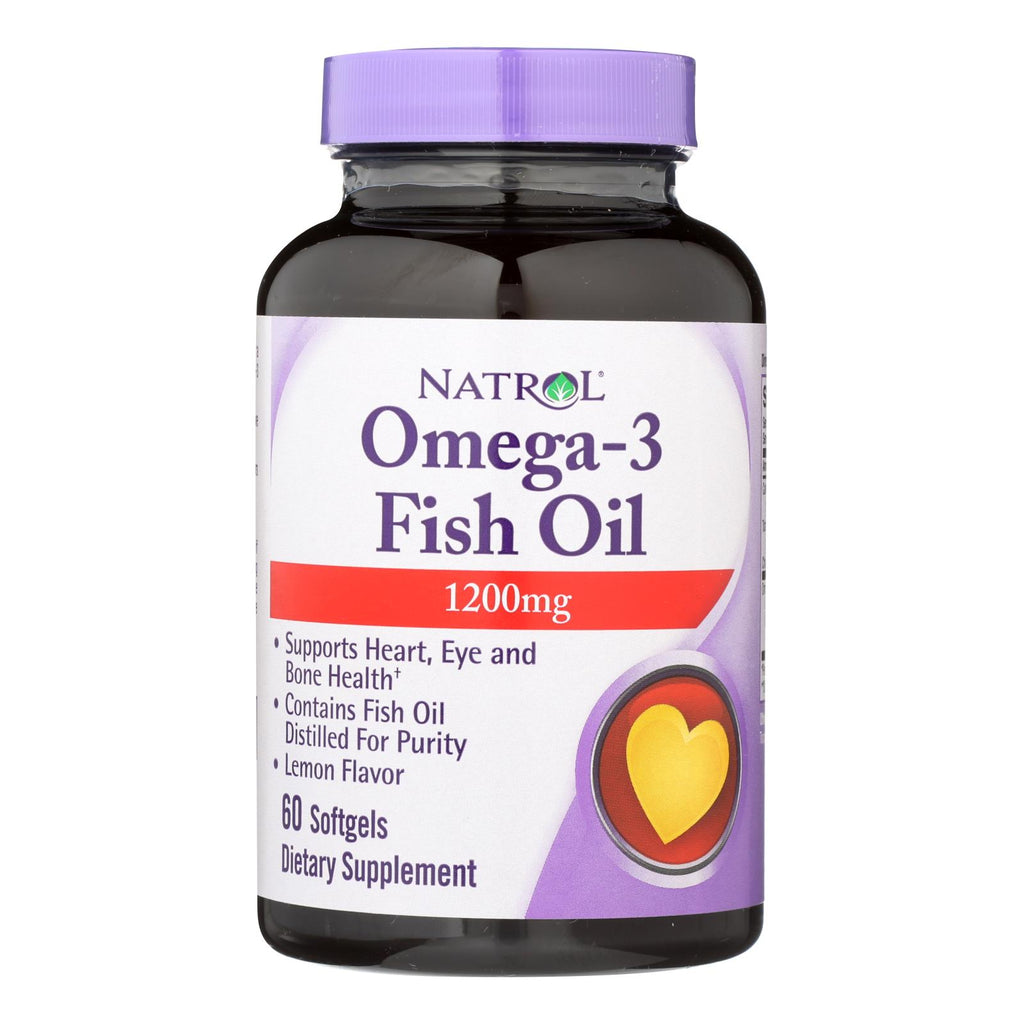 Natrol Omega-3 Fish Oil Lemon - 1200 Mg - 60 Softgels - Lakehouse Foods