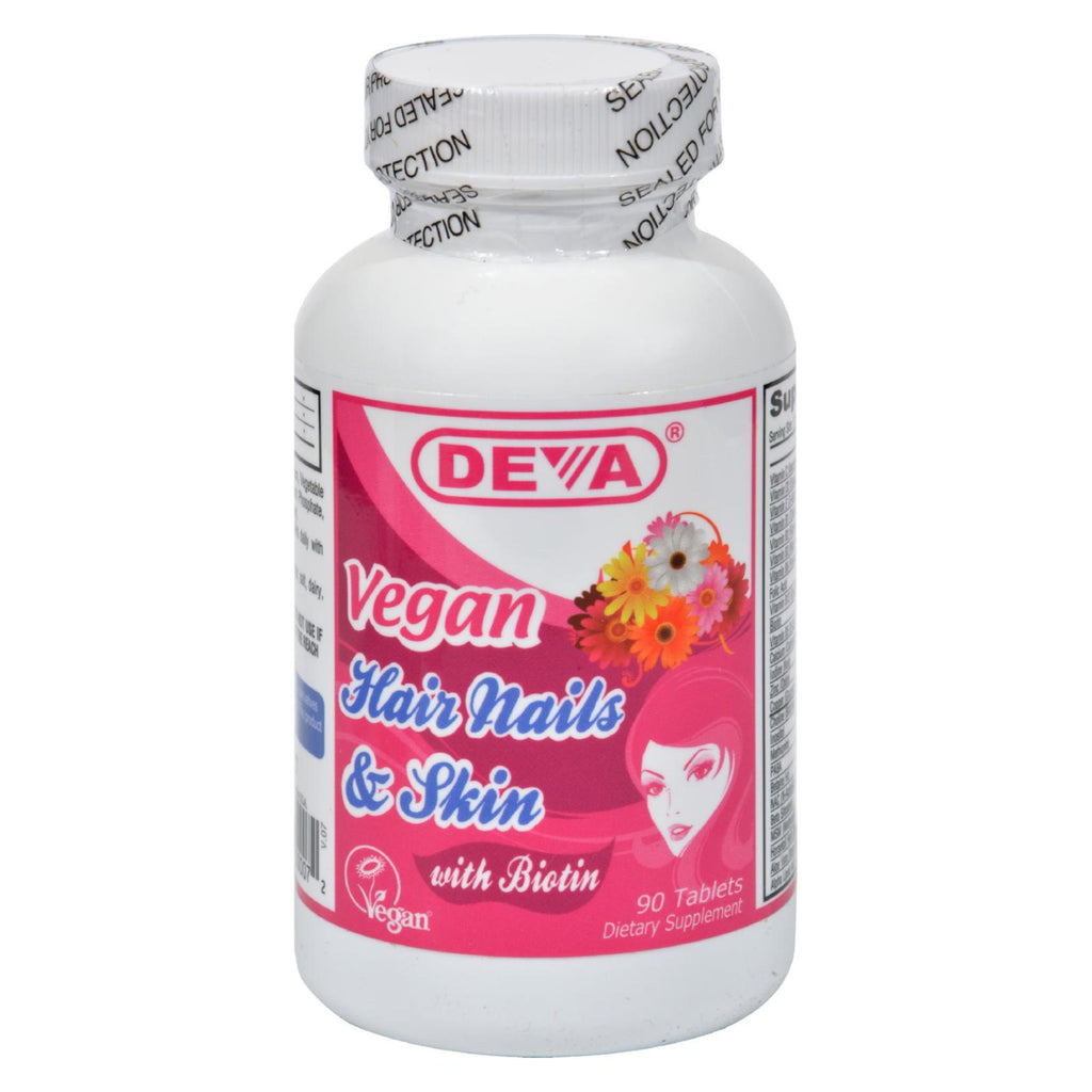 Deva Vegan Vitamins - Hair Nails And Skin - 90 Tablets - Lakehouse Foods