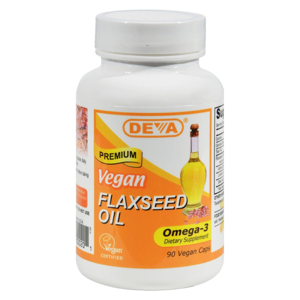 Deva Vegan Vitamins - Flaxseed Oil - 90 Vegan Capsules - Lakehouse Foods