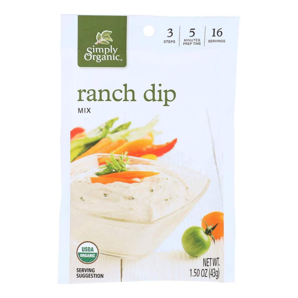 Simply Organic Ranch Dip Mix - Case Of 12 - 1.5 Oz. - Lakehouse Foods