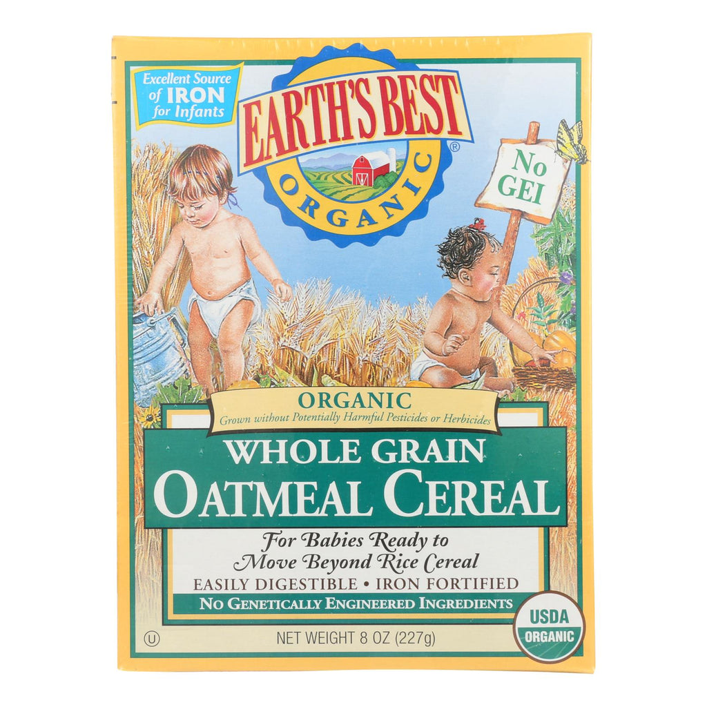 Earth's Best Organic Whole Grain Oatmeal Infant Cereal - Case Of 12 - 8 Oz. - Lakehouse Foods