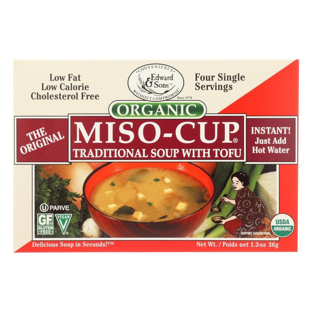 Edward And Sons Organic Traditional Miso - Cup - Case Of 12 - 1.3 Oz. - Lakehouse Foods