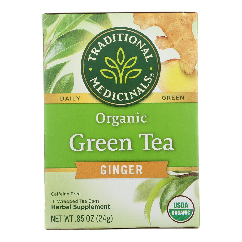 Traditional Medicinals Organic Green Tea Ginger - Case Of 6 - 16 Bags - Lakehouse Foods