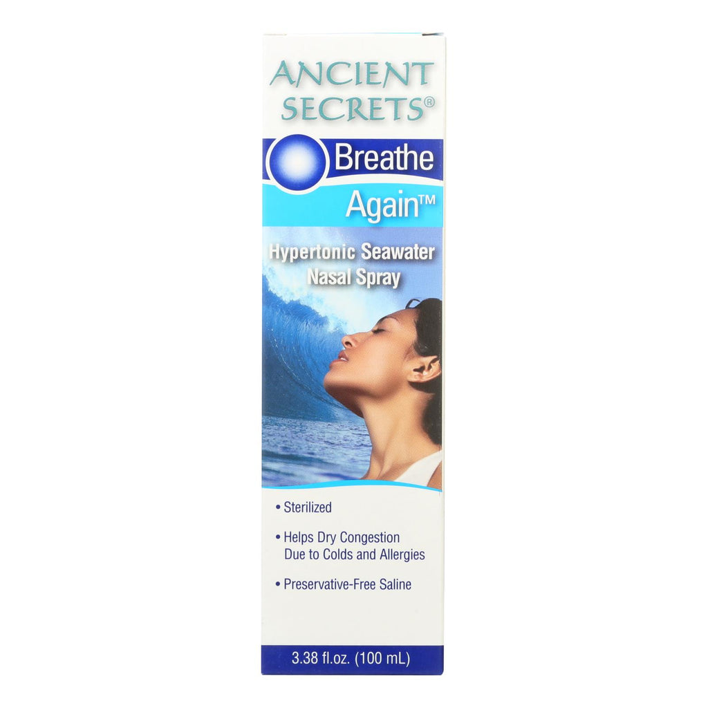Ancient Secrets Breathe Again Nasal Spray - 3.38 Fl Oz - Lakehouse Foods