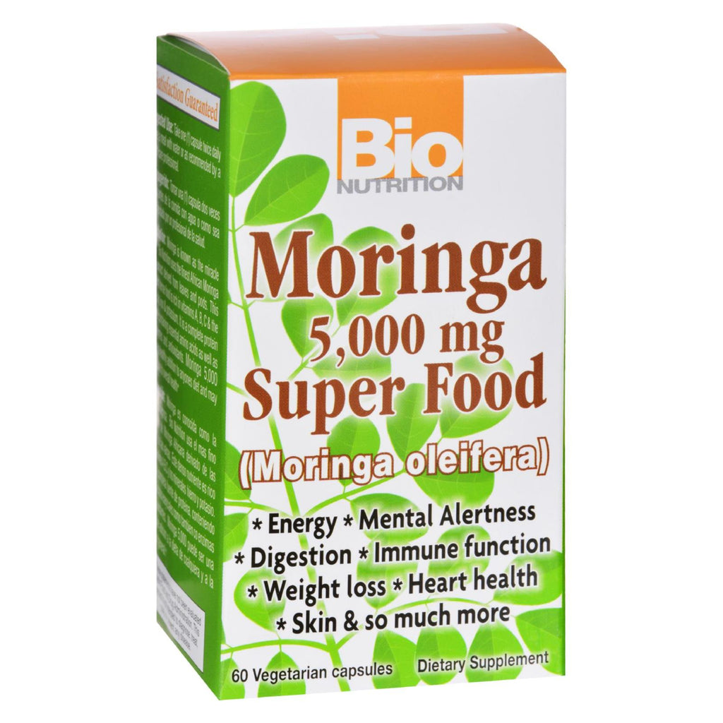 Bio Nutrition - Moringa 5000 Mg Super Food - 60 Vegetable Capsules - Lakehouse Foods