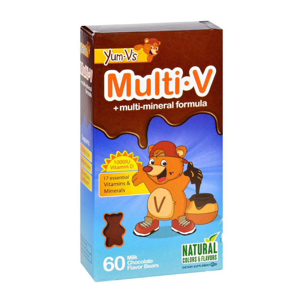 Yum V's Multi-v Plus Multi-mineral Formula Milk Chocolate - 60 Bears - Lakehouse Foods