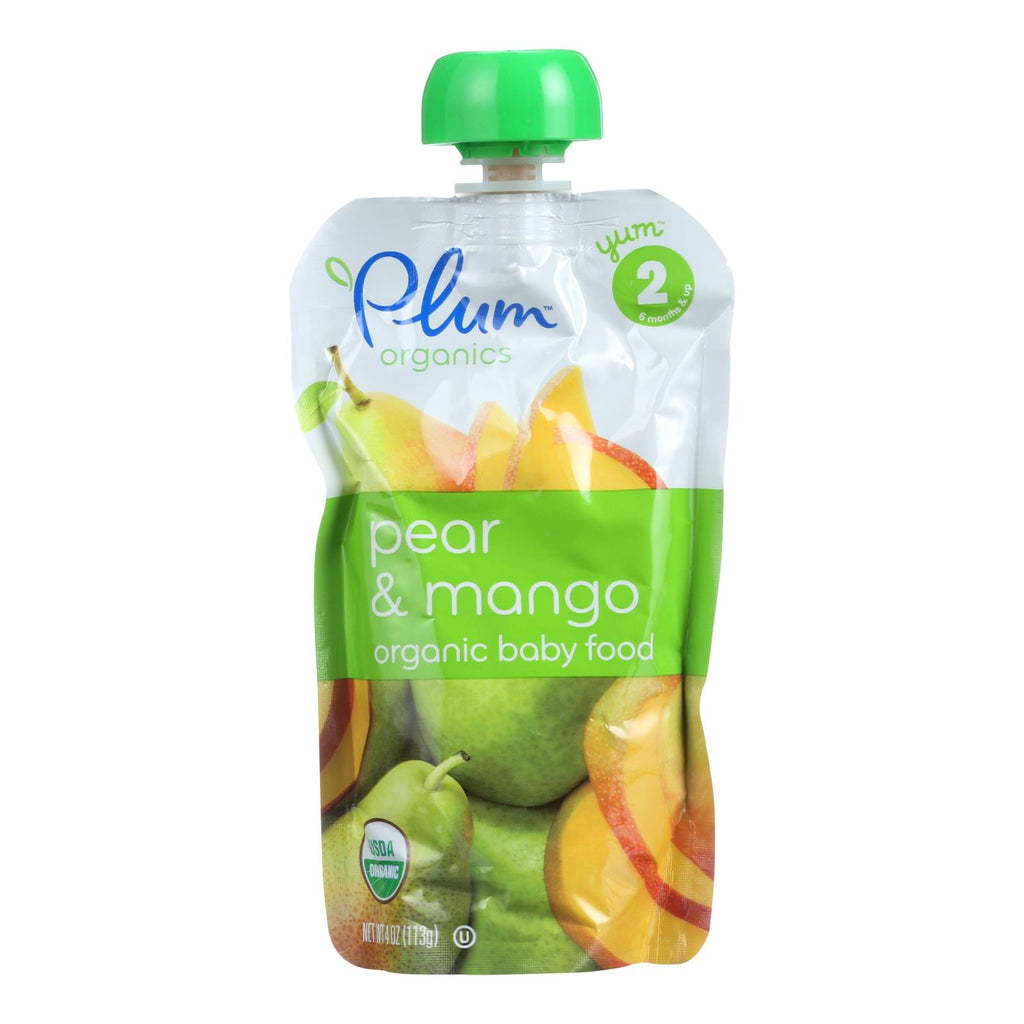 Plum Organics Baby Food - Organic - Pear And Mango - Stage 2 - 6 Months And Up - 3.5 .oz - Case Of 6 - Lakehouse Foods