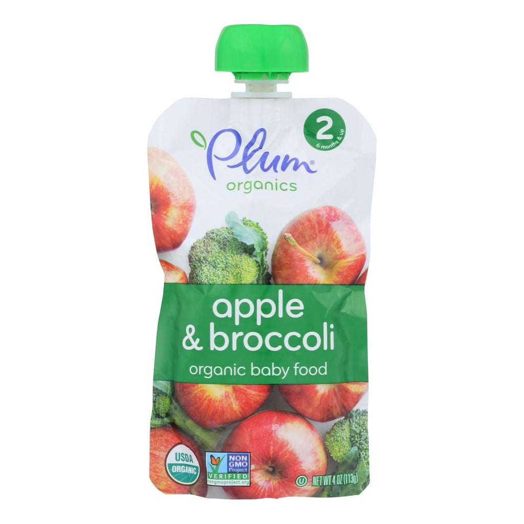 Plum Organics Baby Food - Organic - Broccoli And Apple - Stage 2 - 6 Months And Up - 4 Oz - Case Of 6 - Lakehouse Foods