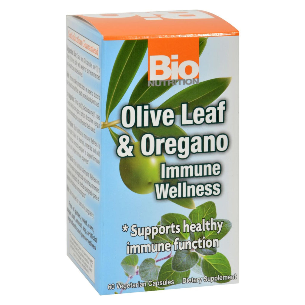 Bio Nutrition - Immune Wellness - Olive Leaf And Oregano - 60 Vcaps - Lakehouse Foods