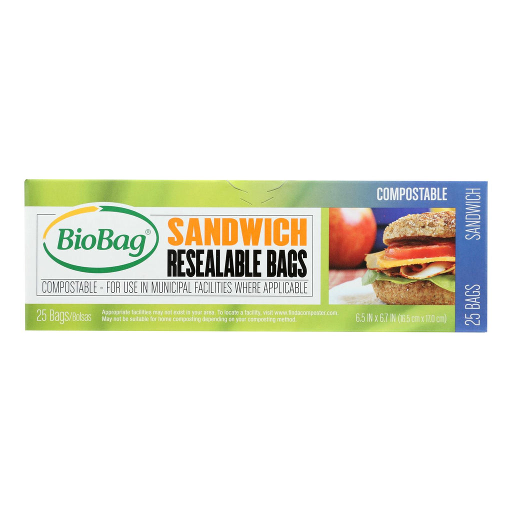 Biobag - Resealable Sandwich Bags - Case Of 12 - 25 Count - Lakehouse Foods