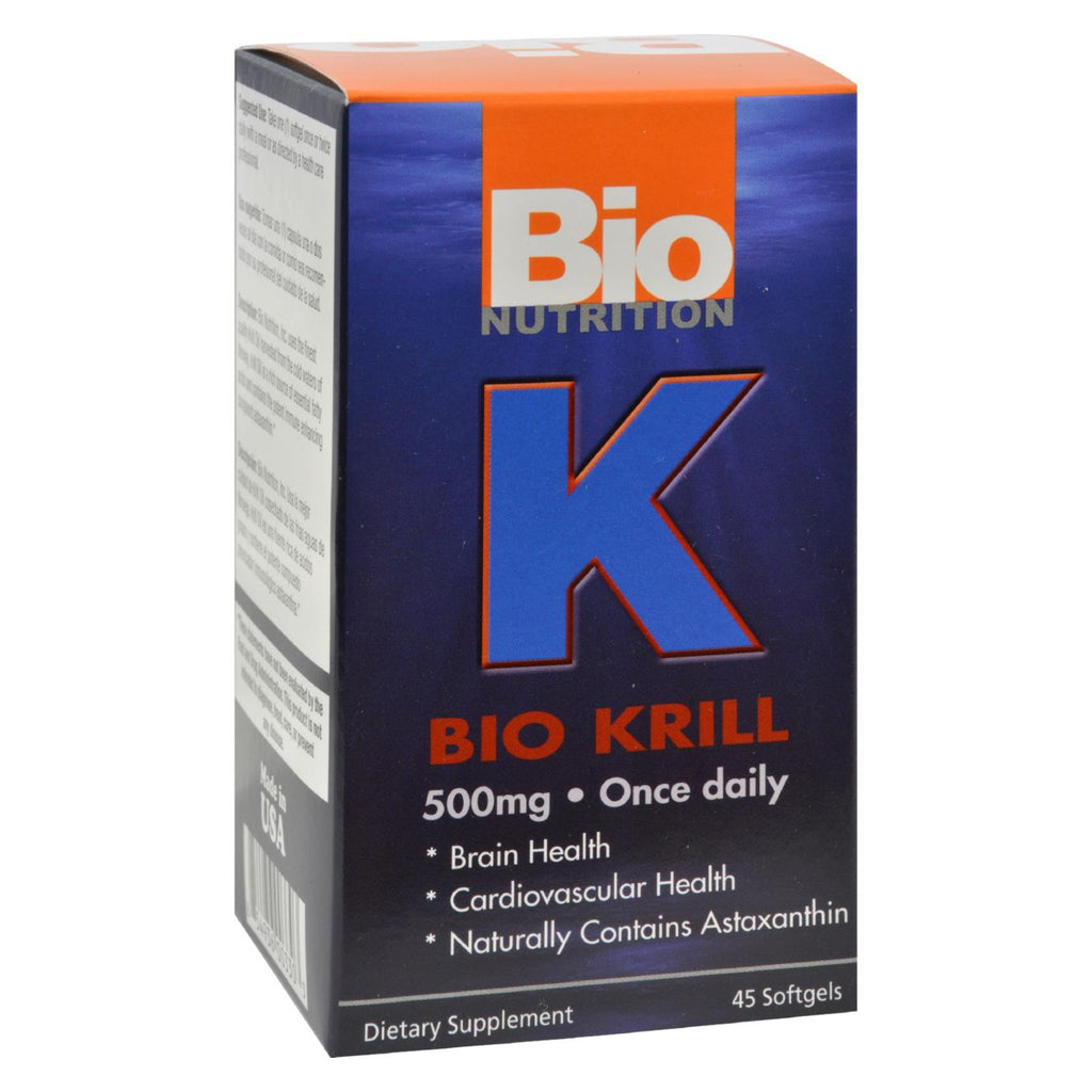 Bio Nutrition - Bio Krill 500mg - 45 Softgels - Lakehouse Foods