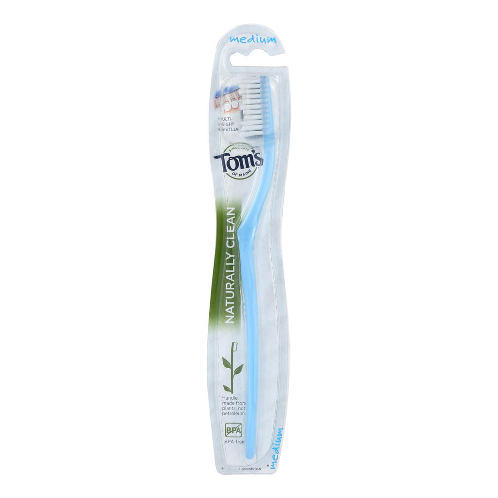Tom's Of Maine Toothbrush - Naturally Clean - Adult - Medium - 1 Count - Case Of 6 - Lakehouse Foods
