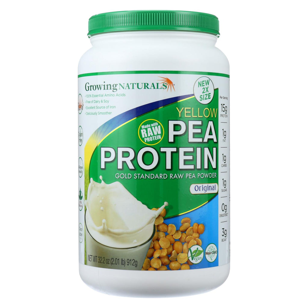 Growing Naturals Pea Protein Powder - Original Flavor - 32.2 Oz - Lakehouse Foods