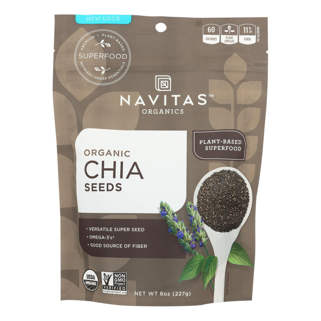 Navitas Naturals Chia Seeds - Organic - Raw - 8 Oz - Case Of 12 - Lakehouse Foods