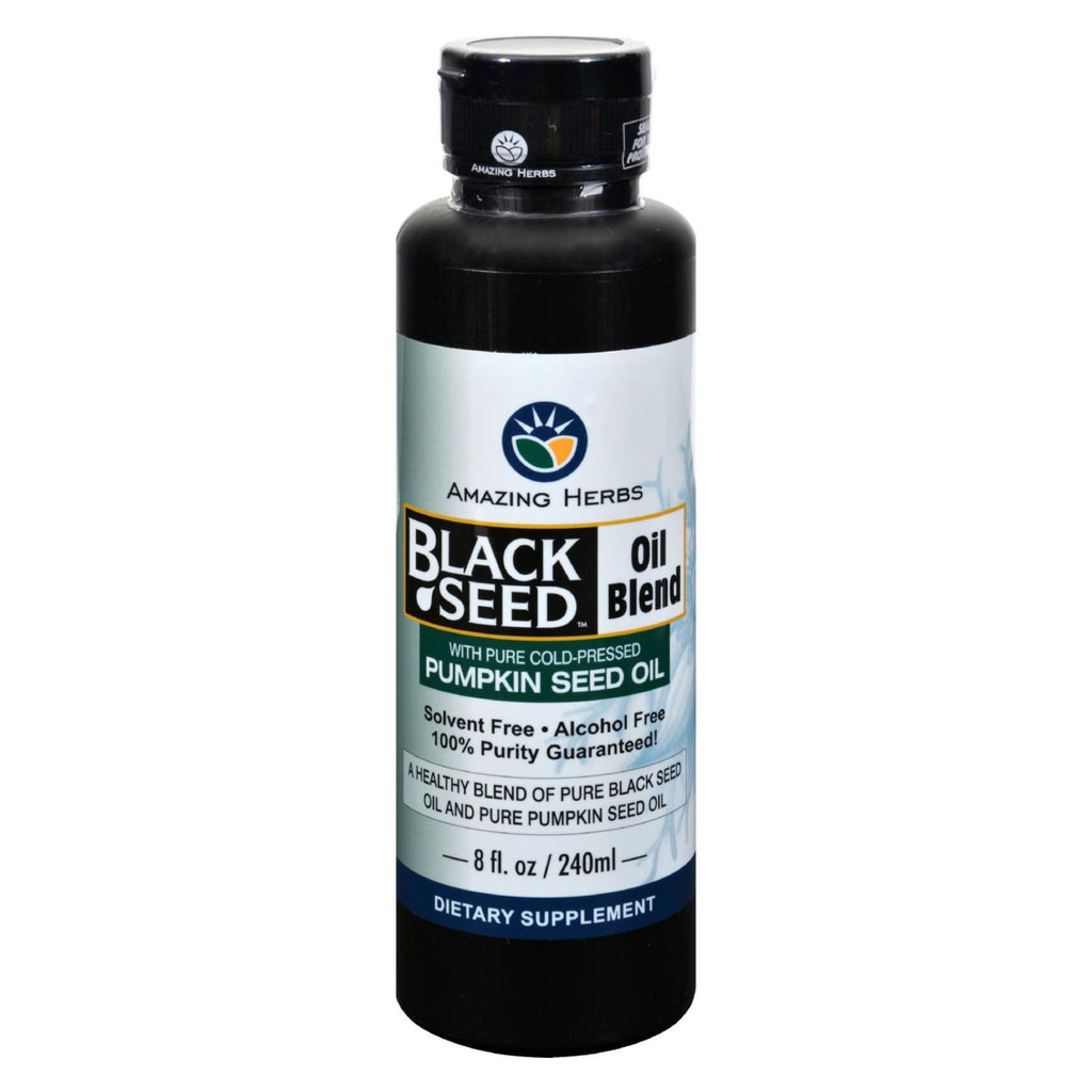 Amazing Herbs - Black Seed Oil Blend - Styrian Pumpkin Seed - 8 Oz - Lakehouse Foods