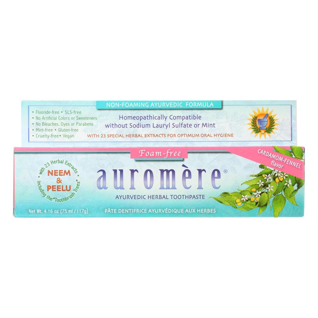 Auromere Toothpaste - Foam-free Cardamom-fennel - Case Of 1 - 4.16 Oz. - Lakehouse Foods