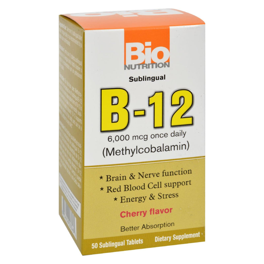 Bio Nutrition - B12 Sublingual - 6000 Mcg - 50 Tablets - Lakehouse Foods