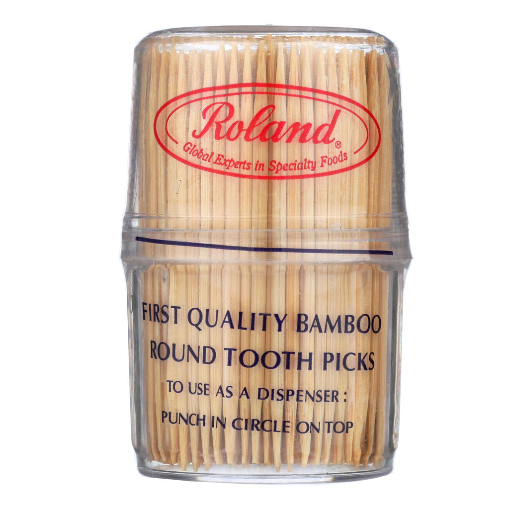 Roland Bamboo Toothpicks - Round - Case Of 12 - 300 Count - Lakehouse Foods