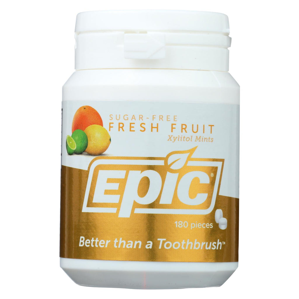 Epic Dental - Xylitol Mints - Fruit Xylitol Bottle - 180 Ct - Lakehouse Foods