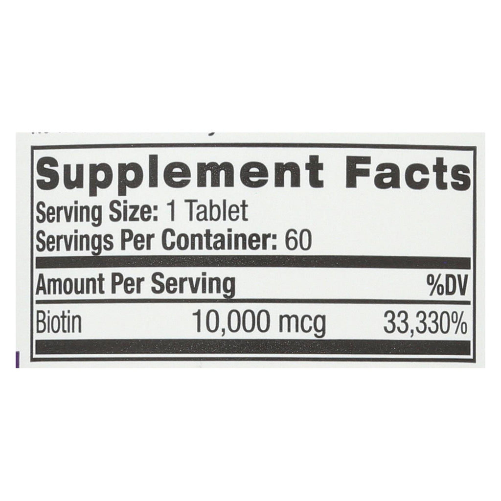 Natrol Biotin - Fast Dissolve - Strawberry - 10000 Mcg - 60 Tablets - Lakehouse Foods