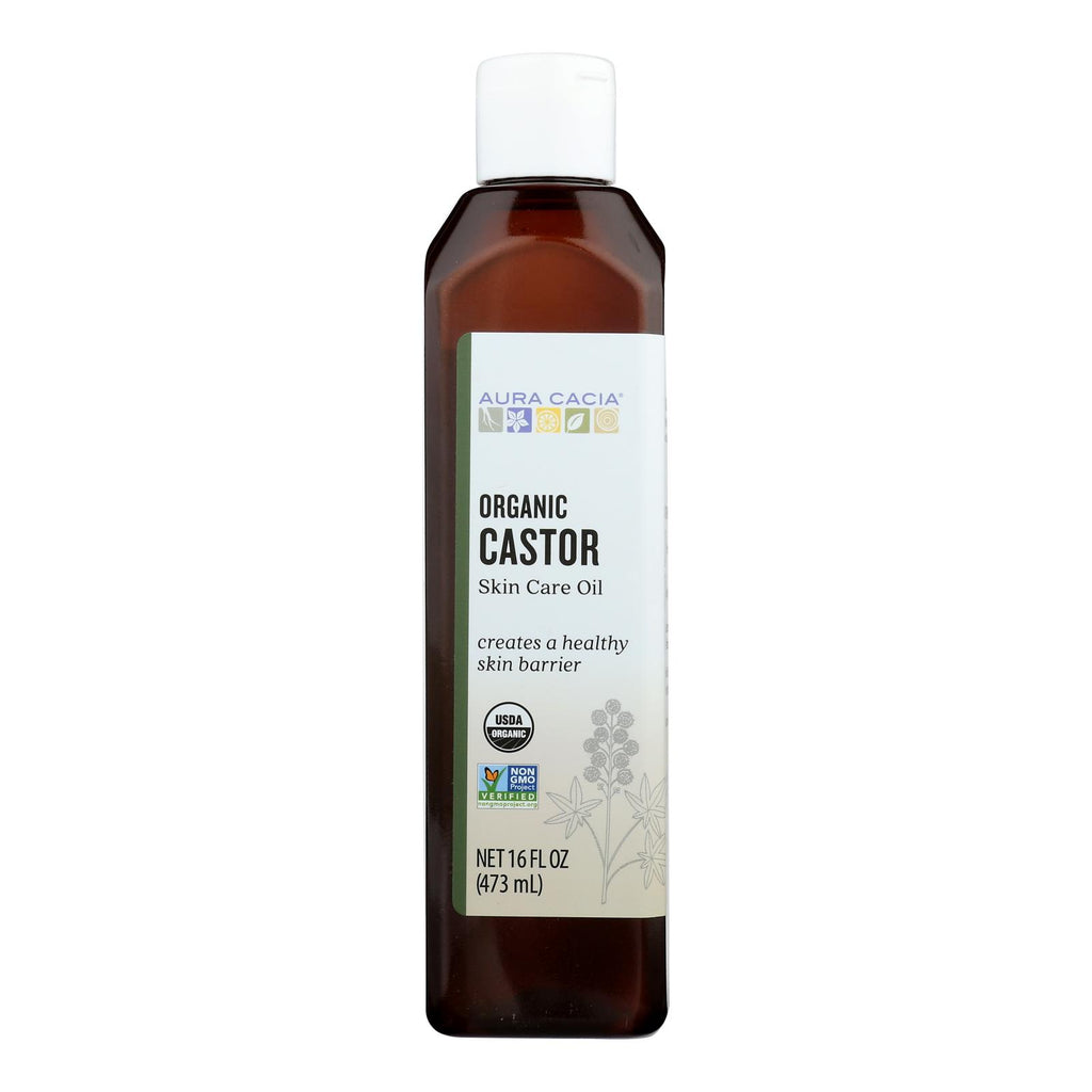 Aura Cacia - Skin Care Oil - Organic Castor Oil - 16 Fl Oz - Lakehouse Foods