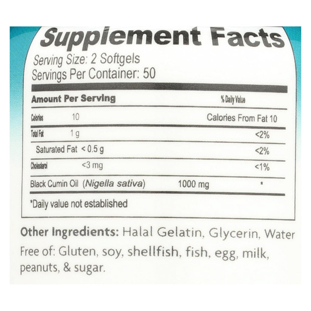 Health Logics Black Cumin Seed Oil - 100 Softgels - Lakehouse Foods