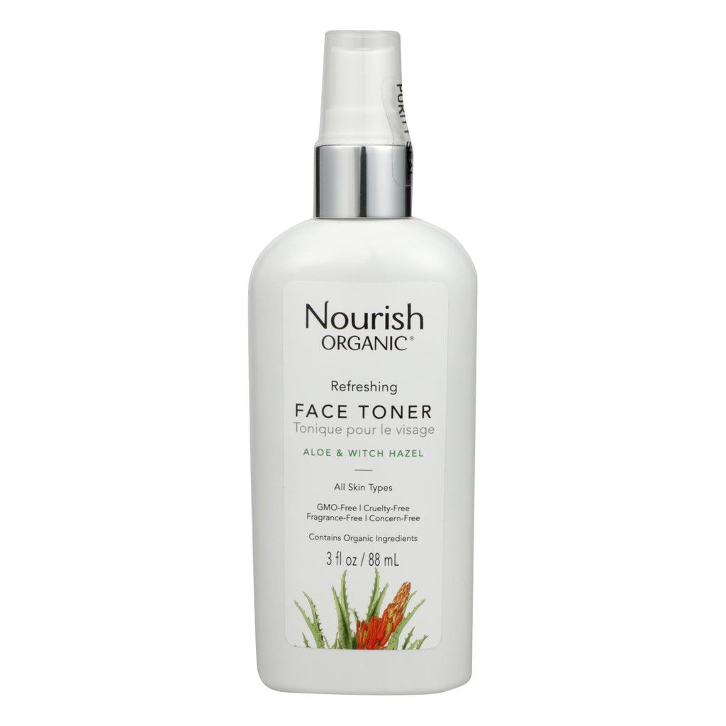 Nourish Organic Face Toner - Refreshing And Balancing - Rosewater And Witch Hazel - 3 Oz - Lakehouse Foods